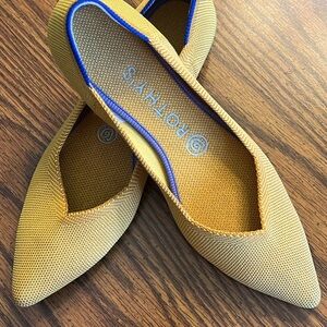 Rothy's The Point Flats Marigold Yellow Knit Pointed Toe Slip-On Size 8